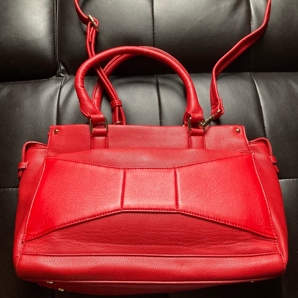 JustFab Red Purse with Bow Detail